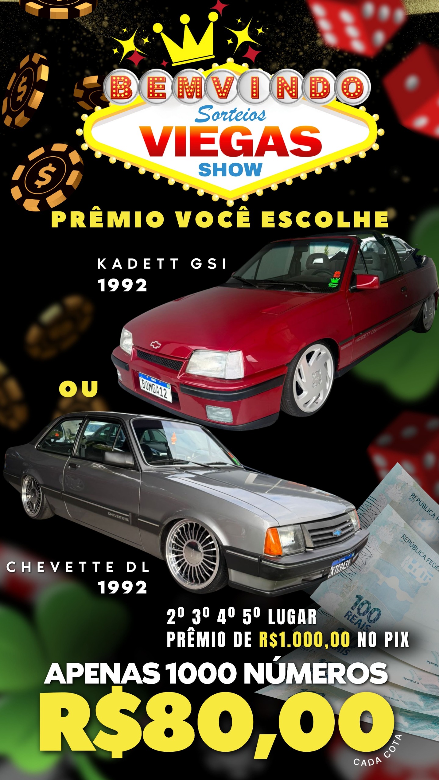 KADETT GSI 92 CONVERSIVEL OU  CHEVETTE DL 1992 POR APENAS 80 REAIS