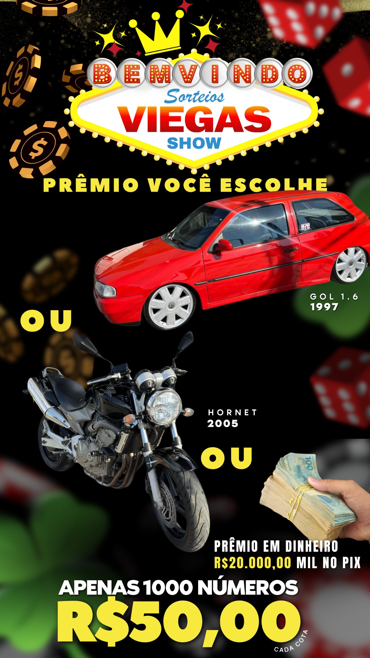 GOL1997 1,6 OU HORNET 600 2005 POR APENAS 50 REAIS