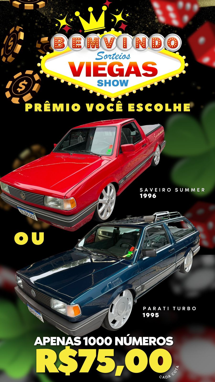 PARATI TURBO 95 OU SAVEIRO SUMMER 96 POR APENAS 75 REAIS