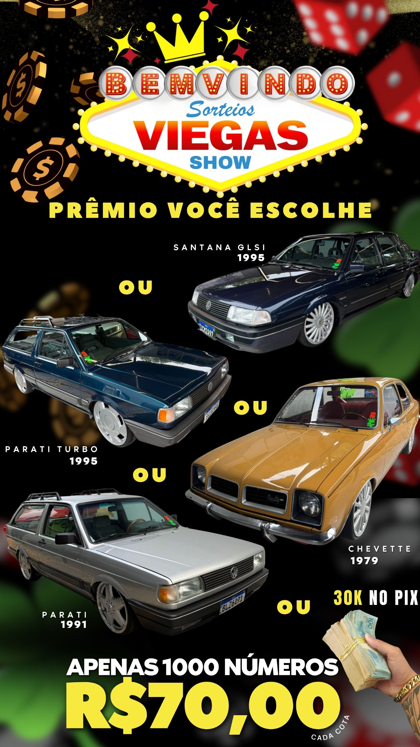 PARATI/SANTANA/CHEVETTE OU 30K NO PIX POR APENAS 70 REAIS
