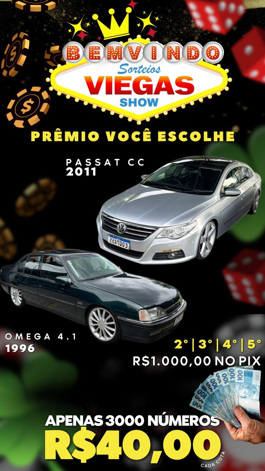 PASSAT CC 2011 MAIS 04 PREMIOS DE 1000 POR APENAS 40 REAIS